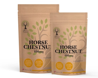 Horse Chestnut Capsules 600mg Extract Clean Natural Horse Chestnut Supplement High Potency Stronger Horse Chestnut Powder Vegan