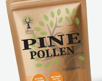 Pine Pollen Capsules 350mg High Strength Natural Supplement 99% Cracked Cell Wall Vegan