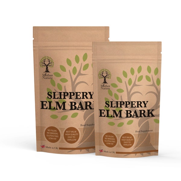 Slippery Elm Bark 550mg Capsules High Potency Natural Supplement Slippery Elm Powder Vegan