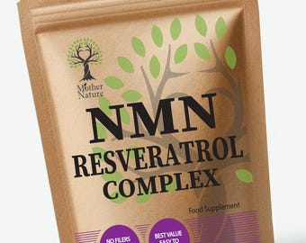 NMN Resveratrol Complex 500mg NMN Capsules Nicotinamide Mononucleotide Vegan Supplements
