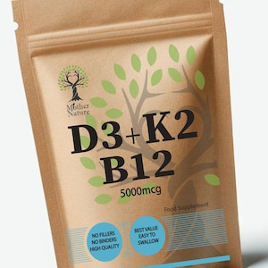 Vitamin D3 5000iu K2 MK7 Vitamin B12 5000iu Natural Vitamin D3 Vegan Max Strength D3 K2