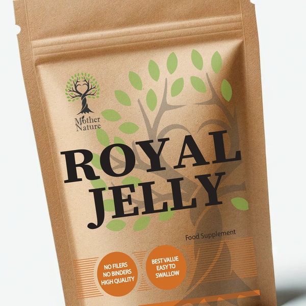 Gelée Royale-Kapseln, 500 mg, sauberes, natürliches Gelée Royale-Pulver, hochwirksame vegane Nahrungsergänzungsmittel