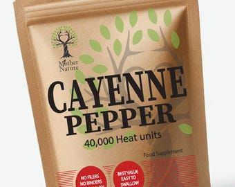Cayenne Pepper Capsules 500mg Natural Capsicum Annuum Extract Clean Vegan Supplement