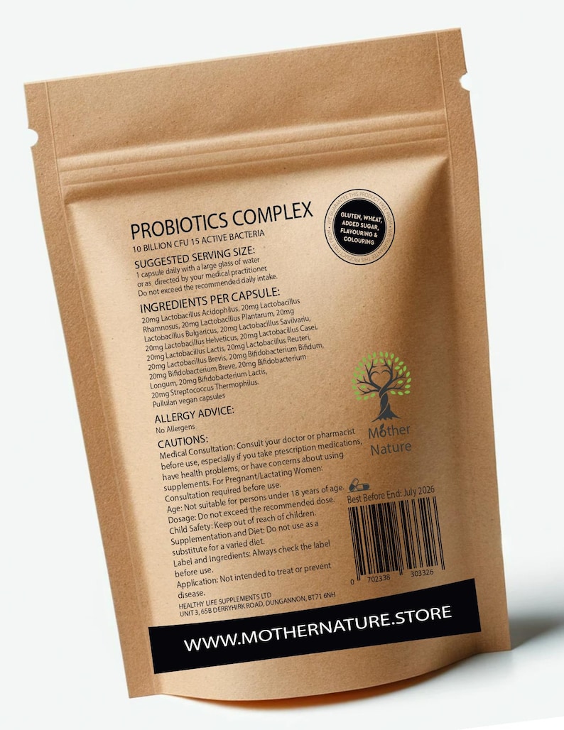 10 Billion CFU Probiotics Complex: 15 Active Vegan Cultures imagen 2