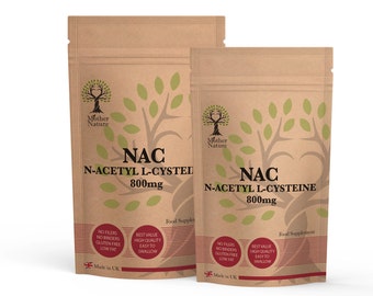 NAC pure N-ACETYL L-CYSTEINE 1600 mg par portion Suppléments d'acides aminés haute concentration Nac 800 mg, gélules végétaliennes