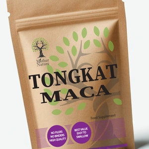 Tongkat Ali Maca Mix, gélules de tongkat haute résistance, 600 mg, suppléments végétaliens naturels, extrait 100:1 d'eurycomanone 2 % image 1