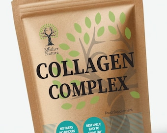 Collagen Complex 600mg Marine Collagen Type I-II-III Collagen Capsules Natural Supplements