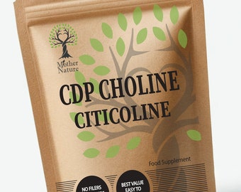 CDP Choline Citicoline 500mg Capsules High Strength Natural Citicoline Powder Supplement Vegan