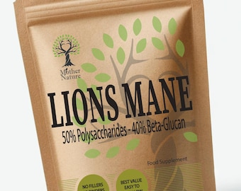 Lion&#39;s Mane Mushroom Capsules: 500mg Vegan Supplement