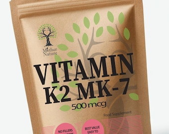 Vitamin K2 MK-7 500mcg: Vegan Calcium Magnesium Capsules