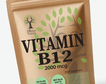 Vitamin B12 2000mcg Capsules: Vegan Methylcobalamin Supplement