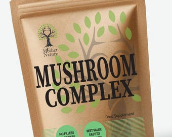 Mushroom Complex Capsules: Chaga, Cordyceps, Lions Mane, Reishi, Shiitake, Maitake