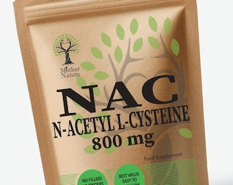 NAC N Acetylocysteina w proszku 800 mg Czyste kapsułki NAC Ekologiczne suplementy wegańskie Porcja 1600 mg