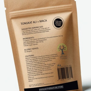 Tongkat Ali Maca Mix, gélules de tongkat haute résistance, 600 mg, suppléments végétaliens naturels, extrait 100:1 d'eurycomanone 2 % image 2