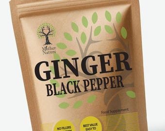 Ginger Root & Black Pepper Capsules: Vegan Holistic Health Supplement