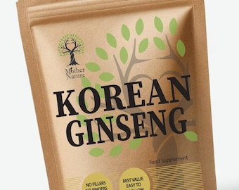 Red Korean Ginseng Capsules: 450mg Vegan Supplement