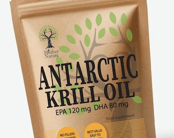 Antarctic Krill Oil 500mg High Strength Natural Astaxanthin Supplements Softgels