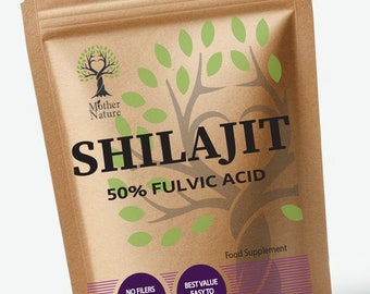 Shilajit Extract 500mg High Potency 50 x Stronger Clean Himalayan Shilajit Supplement Natural Vegan