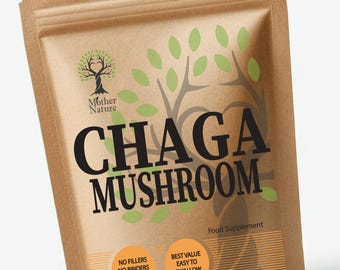 Chaga Mushroom Capsules: 500mg Vegan Supplement, UK Made