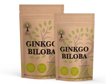 Ginkgo Biloba Extract 340mg High Strength 50 x Stronger Ginkgo Biloba Powder Vegan Capsules Natural Supplement