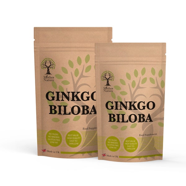 Ginkgo Biloba Extract 340 mg Hochfeste 50 x Stärkere Ginkgo Biloba Pulver Vegane Kapseln Natürliche Ergänzung