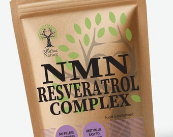 NMN Resveratrol 500mg Pure NMN Capsules Nicotinamide Mononucleotide Vegan Supplements