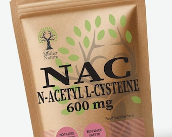 NAC N Acetylocysteina w proszku 600 mg Czyste kapsułki NAC Ekologiczne suplementy wegańskie Porcja 1200 mg