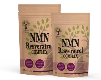 NMN Resveratrol Complex 500mg NMN Capsules Nicotinamide Mononucleotide Vegan Supplements
