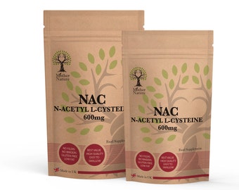 Pure NAC N-ACETYL L-CYSTEINE 1200mg per serving High Strength Amino Acid Nac Supplement Antioxidant Vegan Capsules