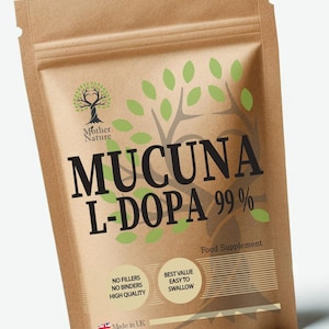 Cápsulas de Mucuna 99% L-Dopa 500 mg Polvo auténtico Suplemento natural de alta potencia
