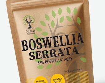 Boswellia Serrata Capsules: 500mg, 65% Boswellic Acid, Vegan