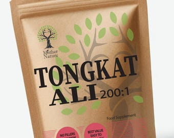 Tongkat Ali 200:1 Extract 500mg | Eurycoma Longifolia (Vegan Capsules)