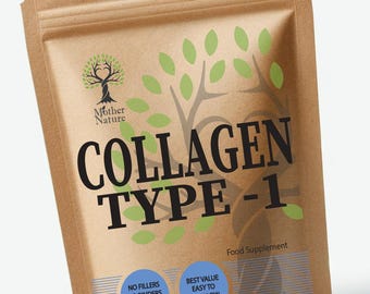 Collagen Type 1 Capsules: 500mg Hydrolyzed Fish Collagen, Vegan
