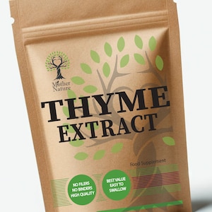 Thyme Capsules 500mg High Potency Clean Natural Thyme Extract Herbs Eco-friendly Best Vegan Supplements Plant-based Holistic Health