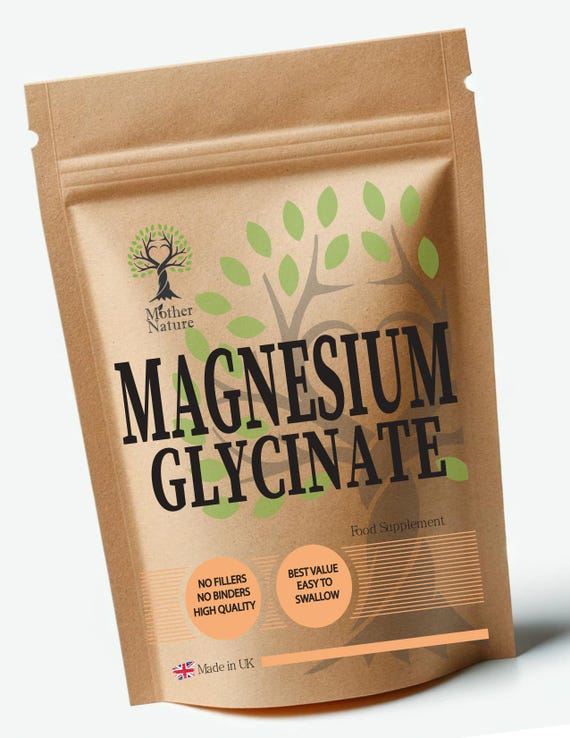 Magnesium Glycinate 650mg Capsules Max Strength Magnesium Supplement Highly Absorbable Pure Powder Vegan