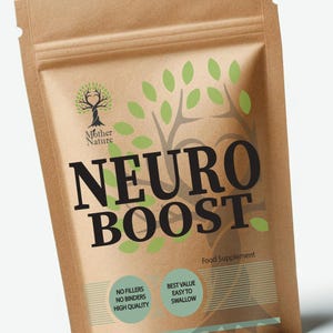 Neuro Boost Capsules High Strength Natural Lions Mane, L-Tyrosine, Magnesium, Zinc, Rhodiola Rosea Eco-friendly Vegan Supplemnts