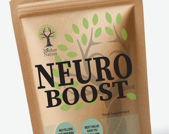 Cápsulas Neuro Boost: Melena de león, L-tirosina, suplementos veganos.