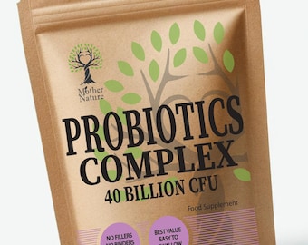 40 Billion CFU Probiotics Complex: 15 Active Bacteria, Vegan Supplement