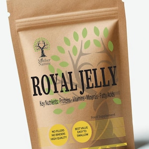 Royal Jelly Capsules 500mg Clean Natural Royal Jelly Powder Eco-friendly Best Vegan Supplements Plant-based Holistic Health