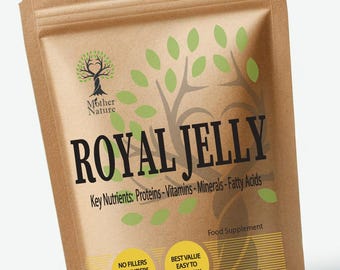 Royal Jelly Capsules: 500mg, 6% 10-HDA, UK Made