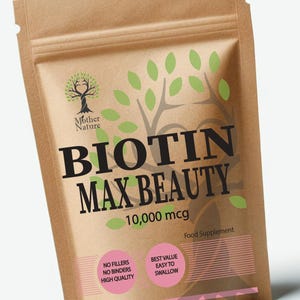 Biotin 10,000 mcg Capsules Max Strength Biotin Powder Vegan Supplements