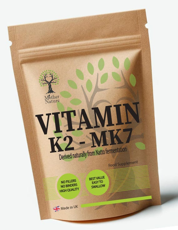 Vitamin K2 MK7 Capsules: UK Vegan Supplement, 200 mcg