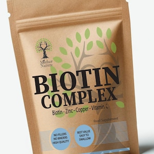 BIOTIN COMPLEX Hair Growth Supplement BIOTIN 10,000mcg Zinc & Copper Vitamin C Vegan Capsules Beauty Supplements