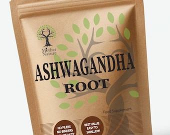 Ashwagandha Root Capsules 6000 mg Genuine Natural High Strength  Ashwagandha Powder Vegan Supplements