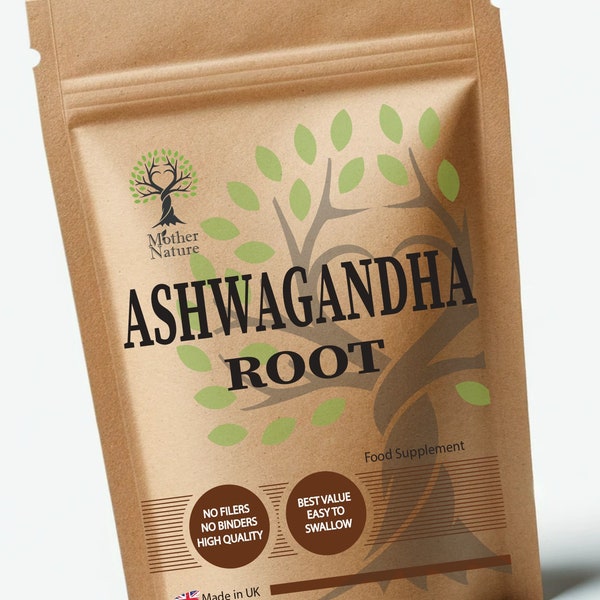 Ashwagandha Wurzelkapseln 6000 mg Echte Natürliche Hochfeste Ashwagandha Pulver Vegan Ergänzungen