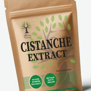 Cistanche Capsules 500mg Clean Extract Natural Cistanche Tubulosa Supplement High Potency 10 x Stronger Cistanche Supplement Vegan