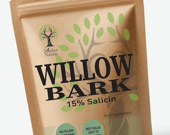 White Willow Bark Capsules: 600mg High Potency Vegan Supplement