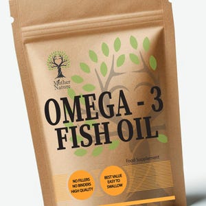 Omega 3 Fish Oil 1000mg Capsules 180mg EPA & DHA 120mg Natural Omega 3 Softgel High Potency Clean Natural Fish Oil Eco-friendly