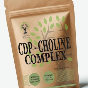CDP Choline Complex 600mg Capsules High Strength CDP Choline Clean Citicoline Powder Eco Friendly Vegan Supplements