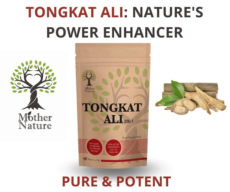 Tongkat Ali Capsules 200:1 Extract 2% Eurycomanone Tongkat Ali 600mg High Strength Natural UK Supplement Vegan 画像 5